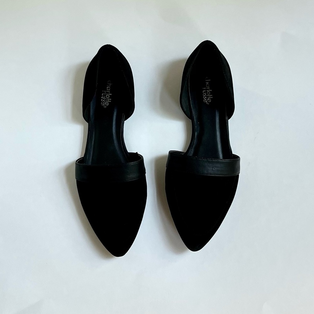 Charlotte Russe Black Pointed Flats Size 8